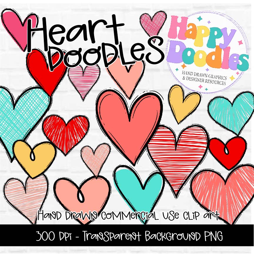 Doodle Hearts Graphics 2025