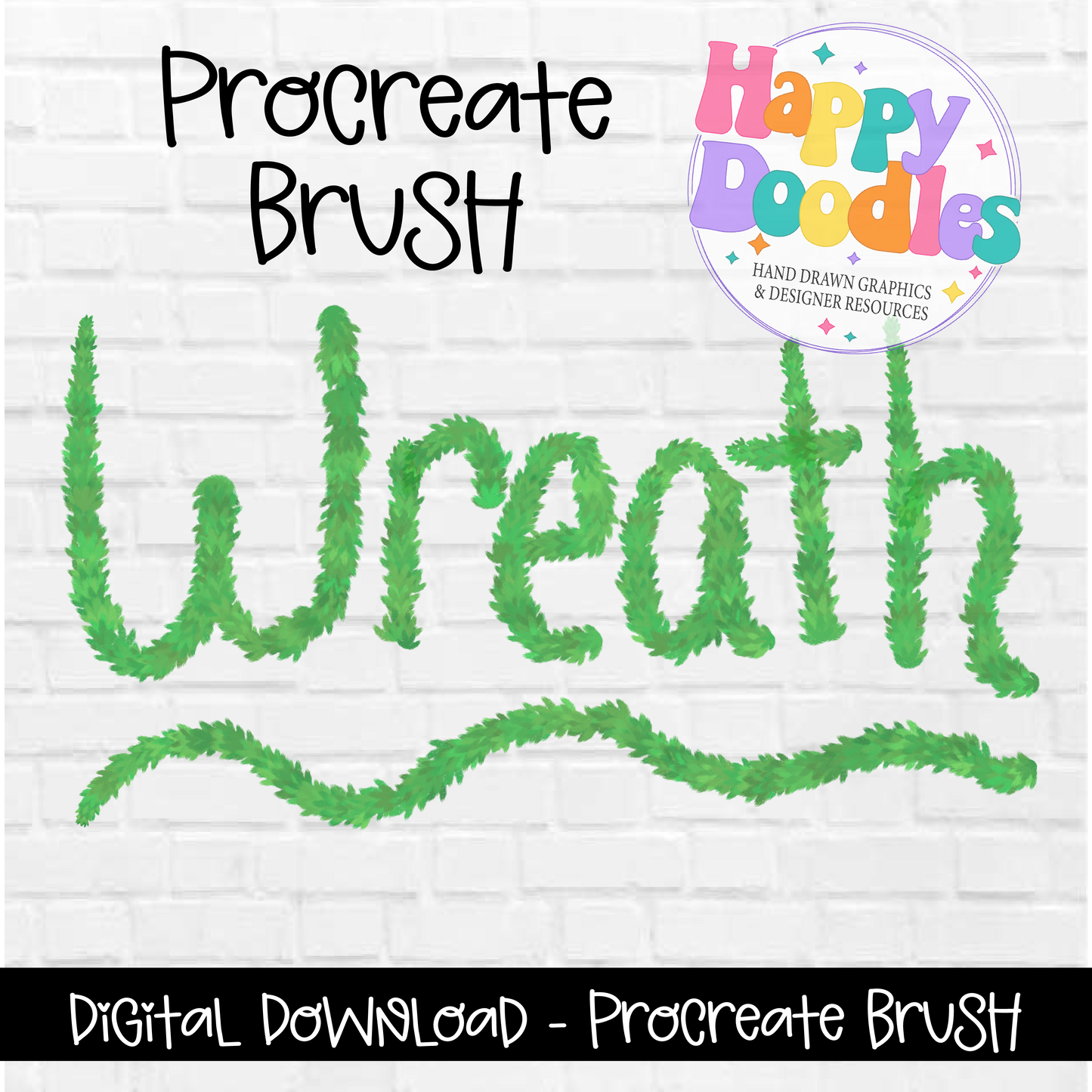 Wreath Brush - Procreate Brushes - Happy Doodles Designs
