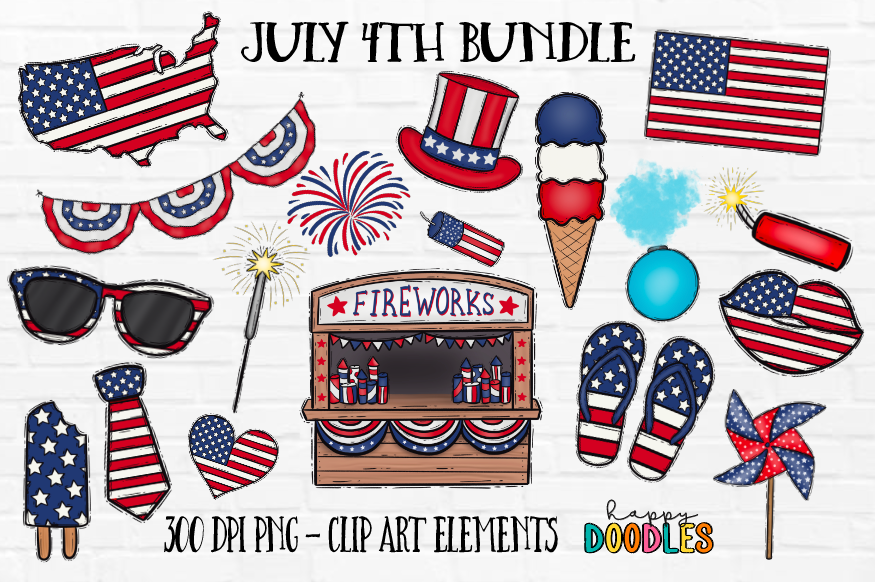 July 4th Red White & Blue Bundle - Hand Drawn Commercial Use Clipart G – Happy Doodles Designs july-4th-red-white-blue-bundle-hand-drawn-commercial-use-clipart-g-happy-doodles-designs