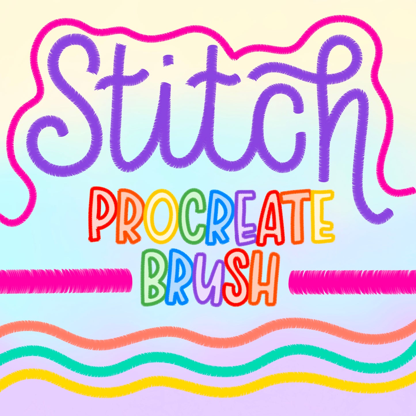 Embroidery Stitch Brush for Procreate | Realistic Appliqué Stitches (Satin & Matte) - Happy Doodles Designs