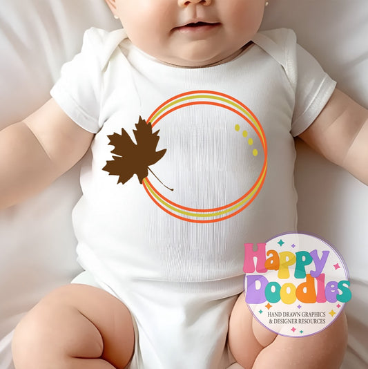 Fall Leaf Monogram Frame SVG | DIY Monogram Frame SVG Cut File - Happy Doodles Designs