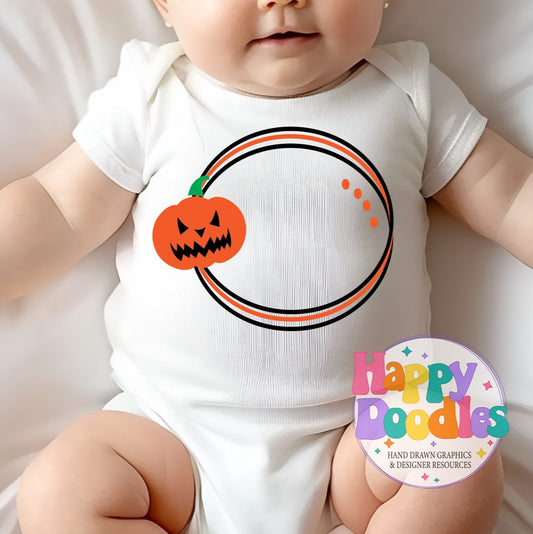 Jackolantern3 Monogram Frame SVG | Fun Holiday Monogram Frame for Crafts - Happy Doodles Designs