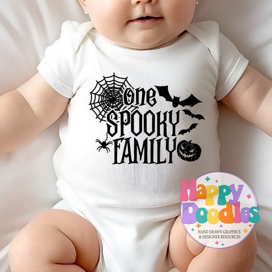 One Spooky Family SVG | Halloween Family Cut File for Cricut & Silhouette - Happy Doodles Designs