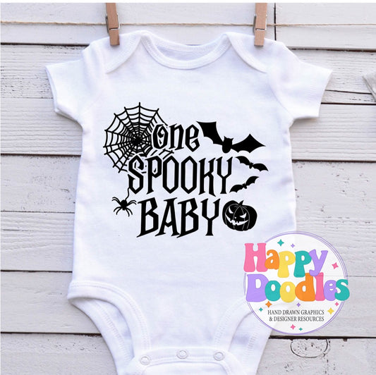 One Spooky Baby SVG | Cute Halloween Family SVG for Crafts - Happy Doodles Designs