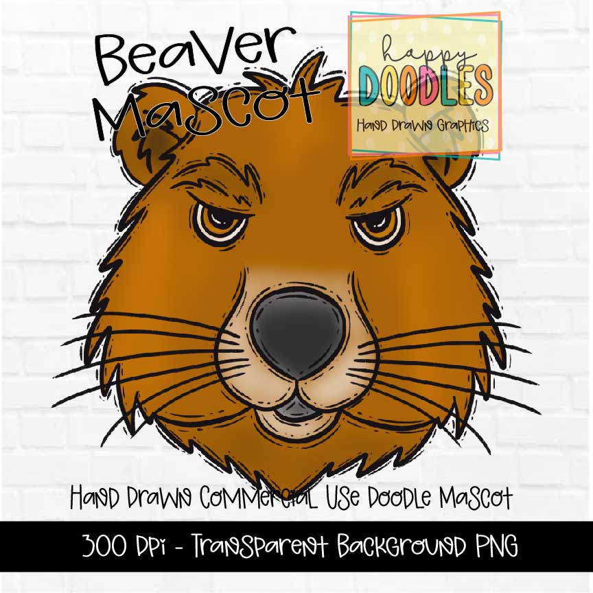Beaver Mascot Graphics 2023 - Happy Doodles Designs