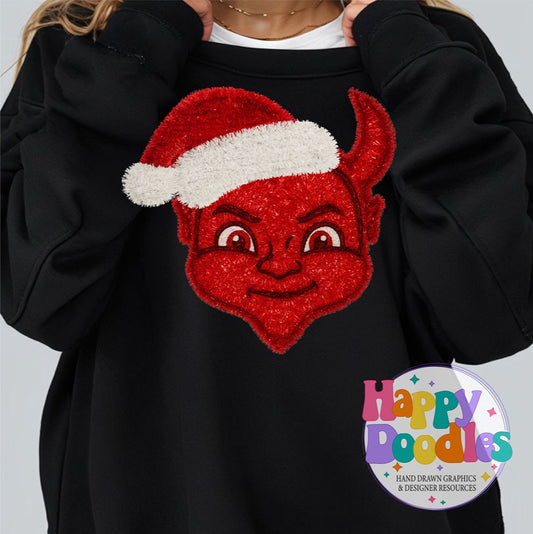 Faux Tinsel Devil Mascot Printable PNG