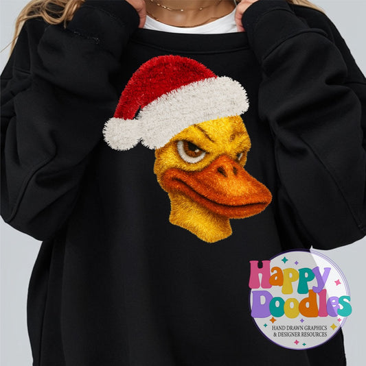 Duck Faux Tinsel Christmas Mascot Printable PNG