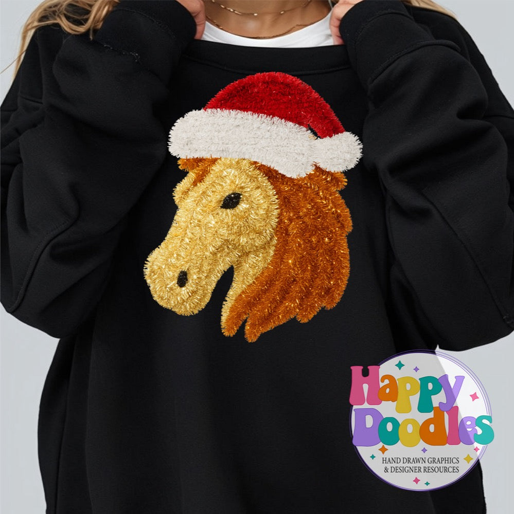 Faux Tinsel Horse Mascot Printable PNG