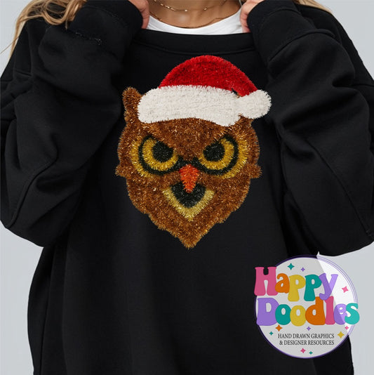 Owl Faux Tinsel Mascot | Printable PNG Clipart