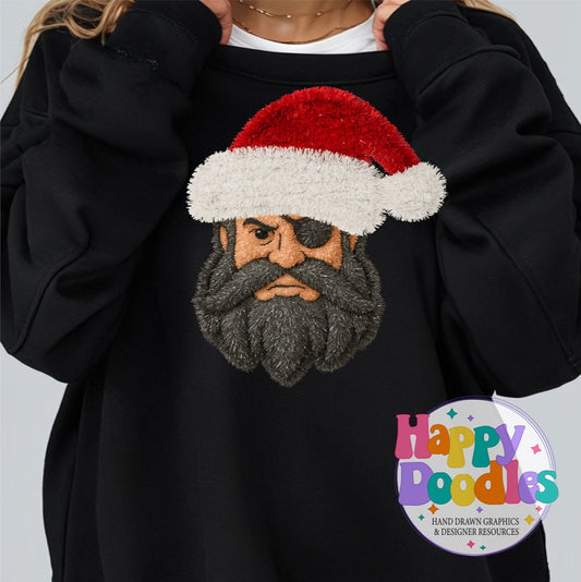 Faux Tinsel Pirate Mascot Printable PNG