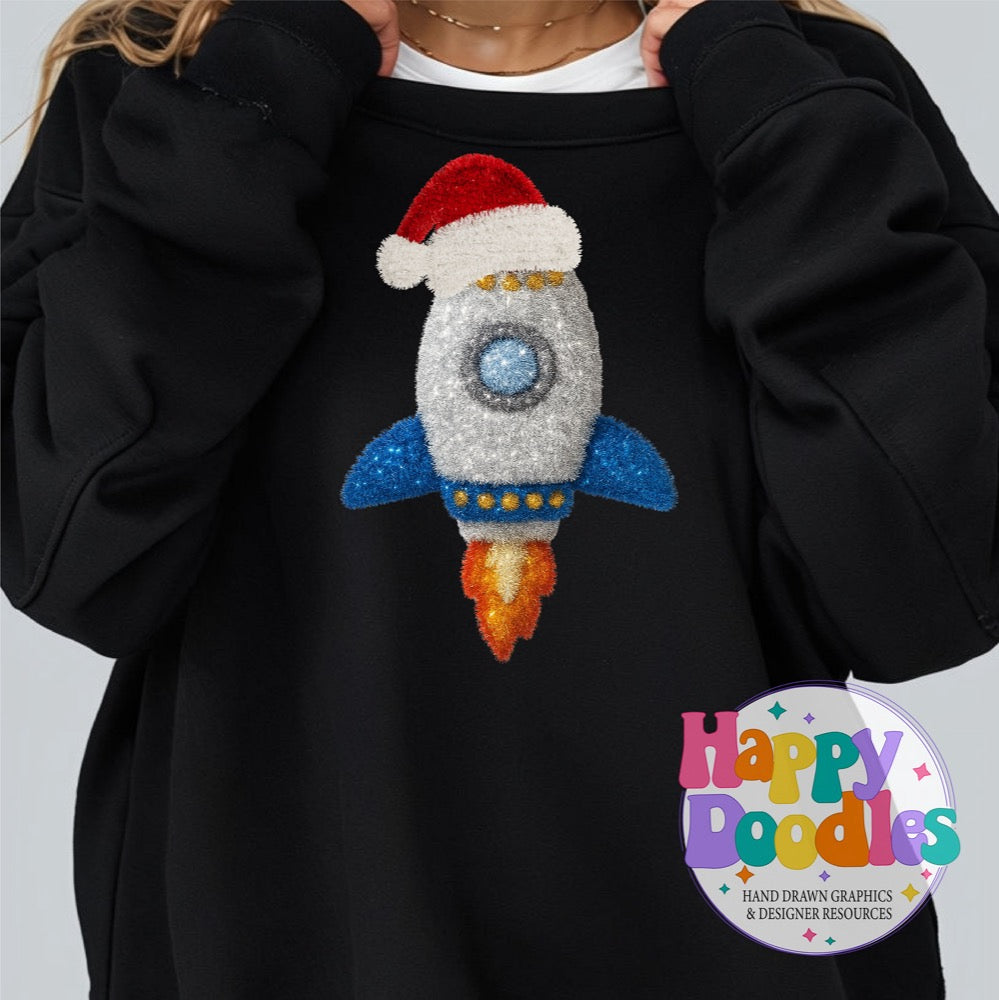 Tinsel Rocket Mascot Printable PNG