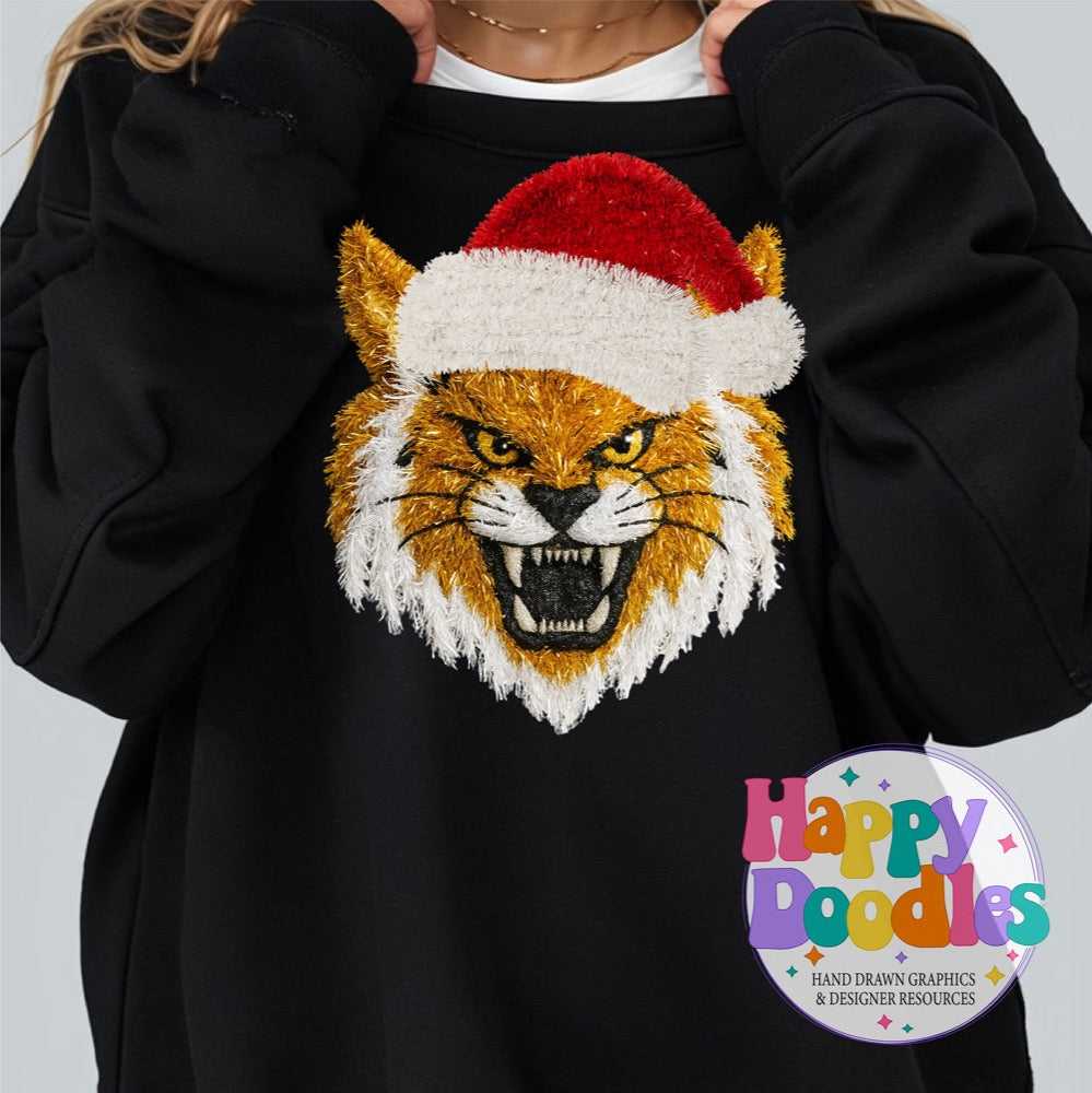 Faux Tinsel Wildcat Mascot Printable PNG