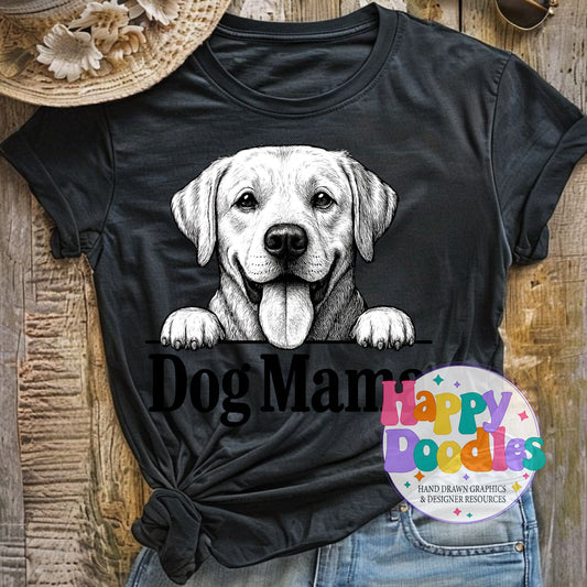 Dog Mama Lab Printable PNG T-Shirt Design - Happy Doodles Designs