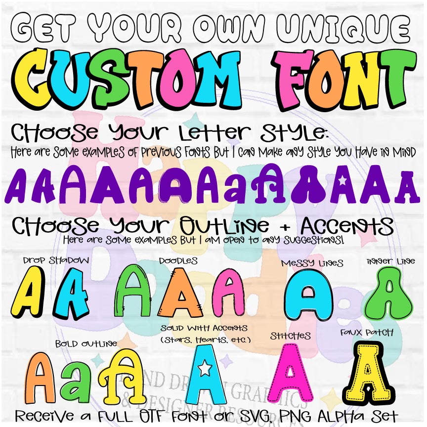 Exclusive Custom Built Font - Hand Drawn Commercial Use Font - Happy Doodles Designs