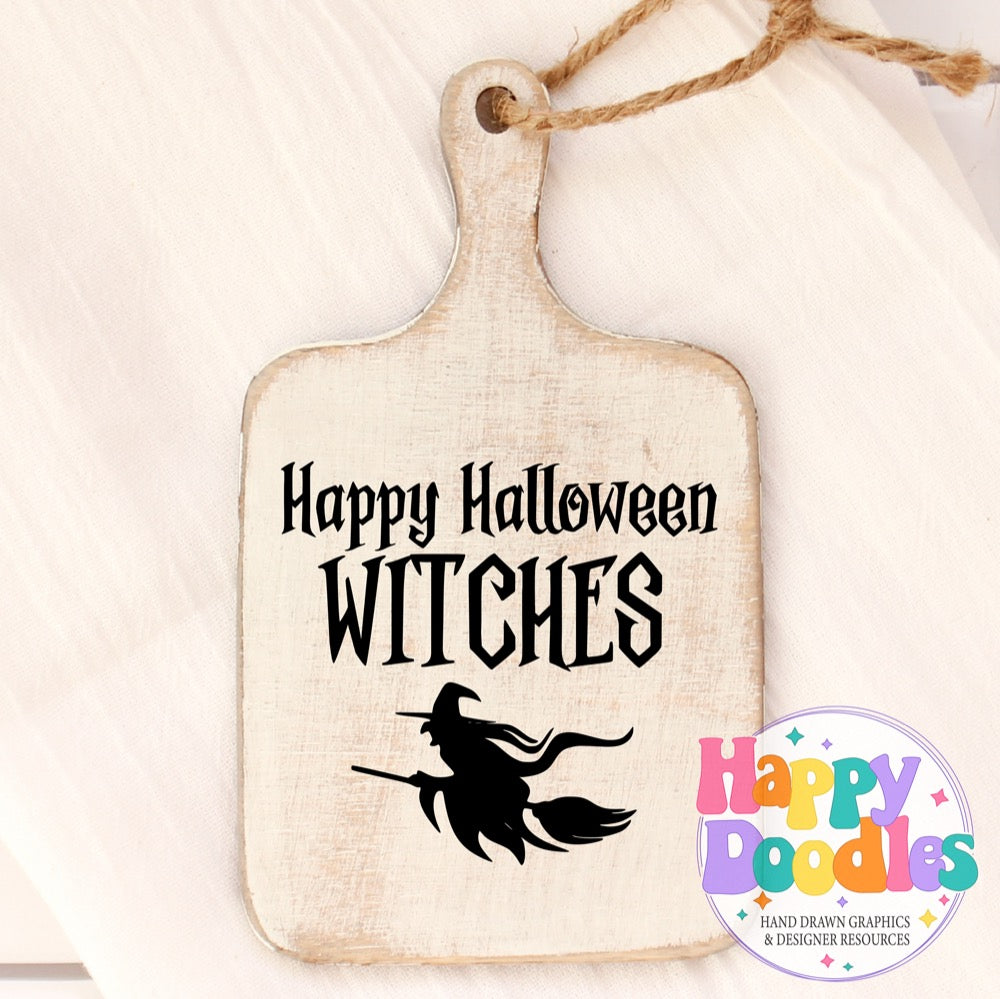 Halloween Sign Happy Halloween Witches Broom SVG | Festive Door Sign SVG for Crafts