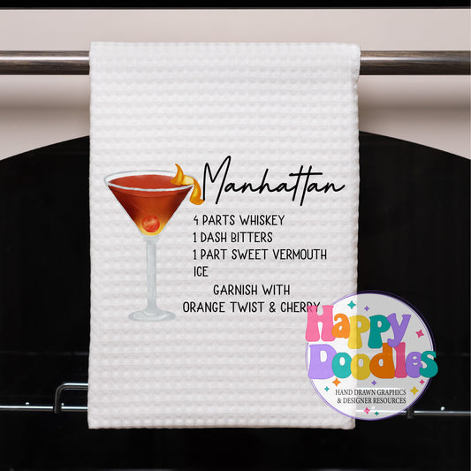 Manhattan Recipe Printable PNG - Happy Doodles Designs