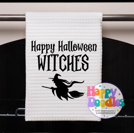Halloween Sign Happy Halloween Witches Broom SVG | Festive Door Sign SVG for Crafts - Happy Doodles Designs