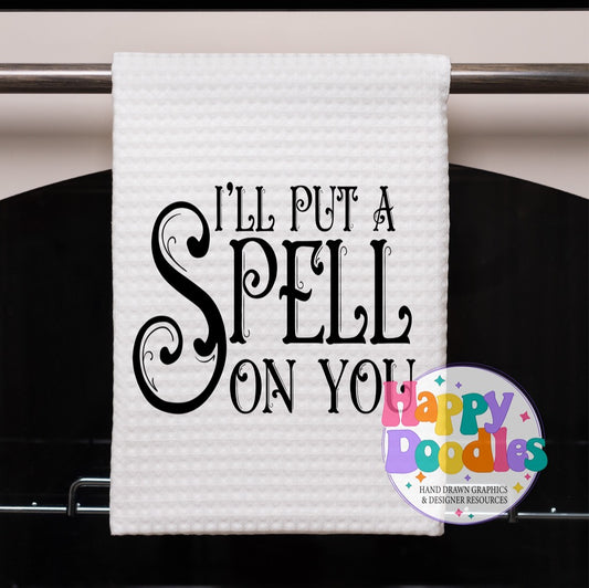 Halloween Sign I Put a Spell On You SVG | Whimsical Porch/Wall Sign Design - Happy Doodles Designs