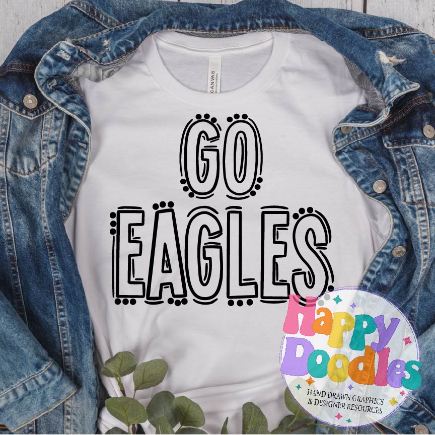 Go Team Fillable Alpha Set - Hand Drawn Commercial Use Font - Happy Doodles Designs