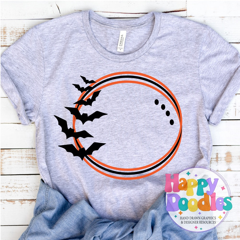 Bats Monogram Frame SVG | Festive Monogram Frame Design