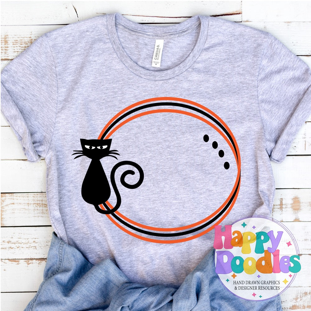 Cat Monogram Frame SVG | Spooky Cute Monogram Frame for Cricut & Silhouette