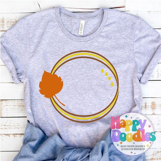 Fall Leaf2 Monogram Frame SVG | DIY Monogram Frame SVG Cut File - Happy Doodles Designs