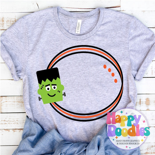 Frankenstein Monogram Frame SVG | Festive Monogram Frame Design - Happy Doodles Designs