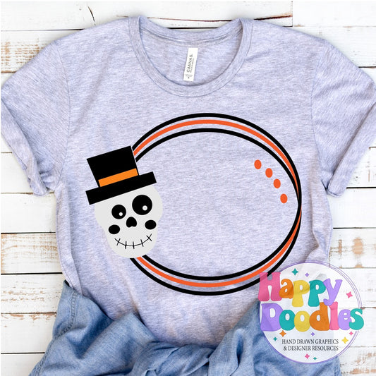 Skull Monogram Frame SVG | DIY Monogram Frame SVG Cut File - Happy Doodles Designs