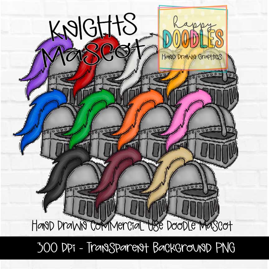 Knights Mascot Graphics 2023 - Happy Doodles Designs