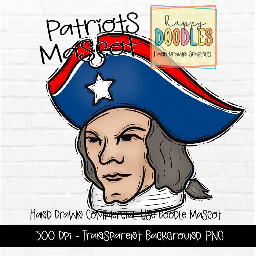 Patriot Mascot Graphics 2023 - Happy Doodles Designs