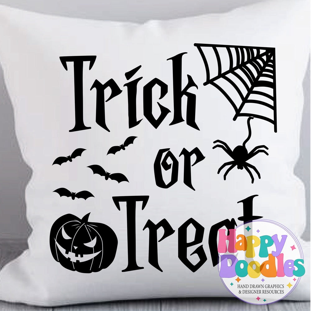 Halloween Sign Trick or Treat SVG | Whimsical Porch/Wall Sign Design