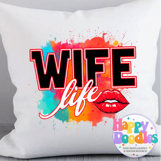 Wife Life T-Shirt Printable PNG Download - Happy Doodles Designs