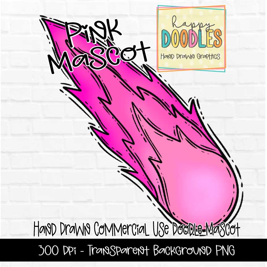 Pink Comet Mascot Graphics 2023 - Happy Doodles Designs