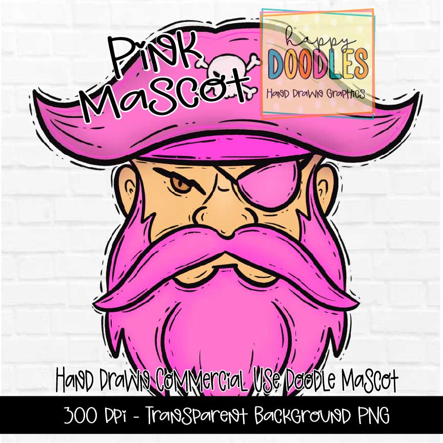 Pink Pirate Mascot Graphics 2023
