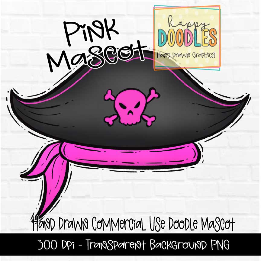 Pink Pirate Hat 2 Mascot Graphics 2023
