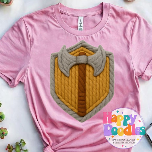 Barbarian Yarn Mascot Printable PNG Clipart - Happy Doodles Designs