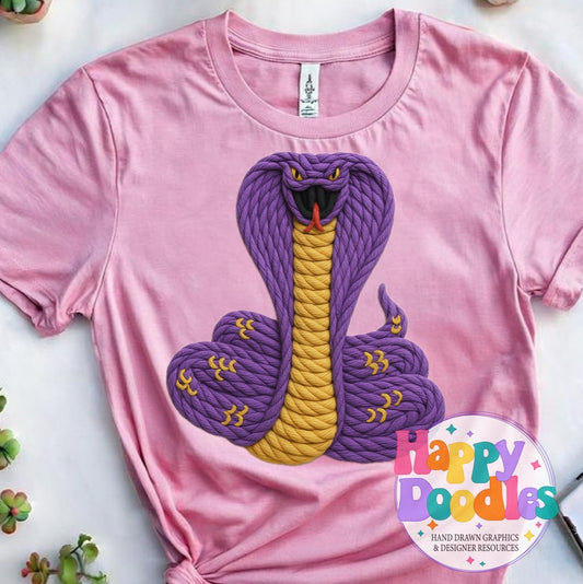 Cobra Yarn Mascot High Resolution PNG Clip Art - Happy Doodles Designs