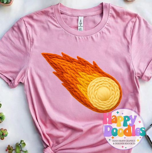 Comet Yarn Mascot Printable Mascot PNG - Happy Doodles Designs