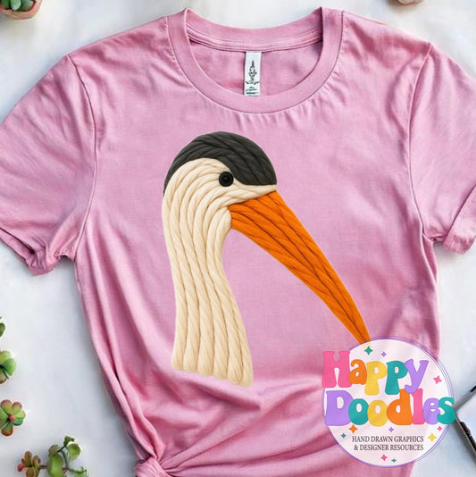 Crane Yarn Mascot High Resolution PNG Clip Art - Happy Doodles Designs