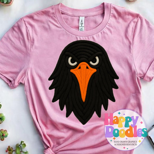 Crow Yarn Mascot Printable PNG Download - Happy Doodles Designs