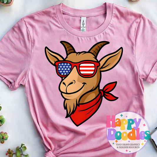 Goat Flag Glasses Printable PNG for Sublimation & Crafts - Happy Doodles Designs