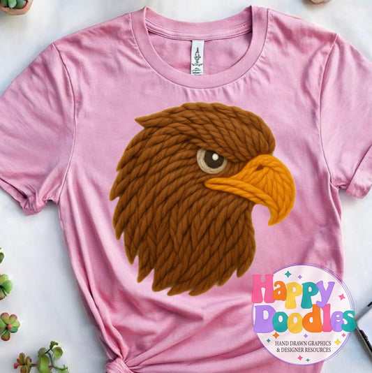 Hawk Yarn Mascot Printable PNG Illustration - Happy Doodles Designs