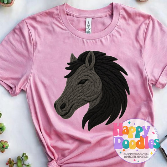 Stallion Yarn Mascot High Resolution PNG Clip Art - Happy Doodles Designs