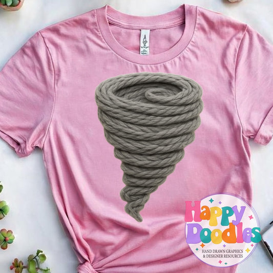Tornado Yarn Mascot Printable Mascot PNG - Happy Doodles Designs