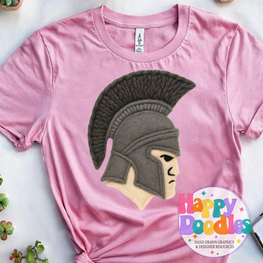 Trojan Crusader Yarn Mascot Printable Mascot PNG - Happy Doodles Designs