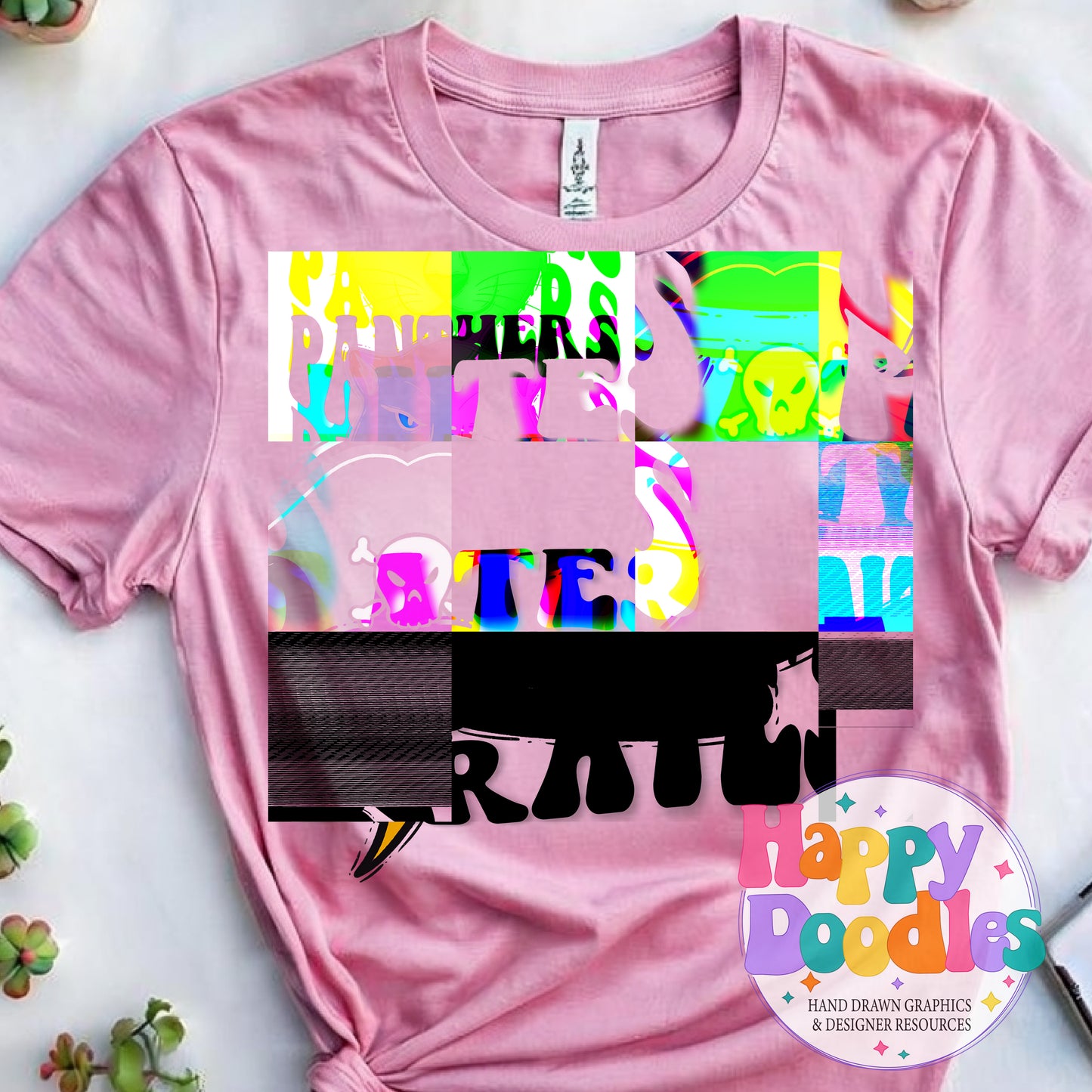 Wavy Retro Pirate Hat Mascot Printable PNG - Happy Doodles Designs