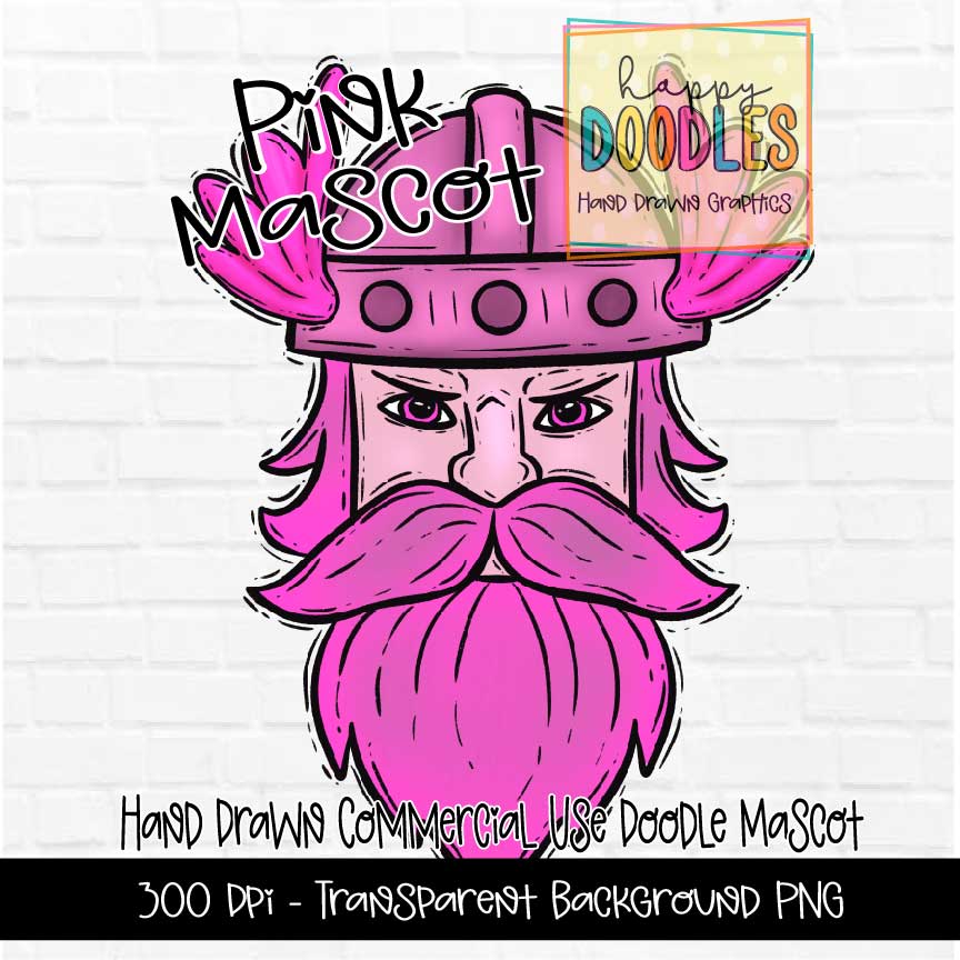 Pink Vandal Mascot Graphics 2023 - Happy Doodles Designs