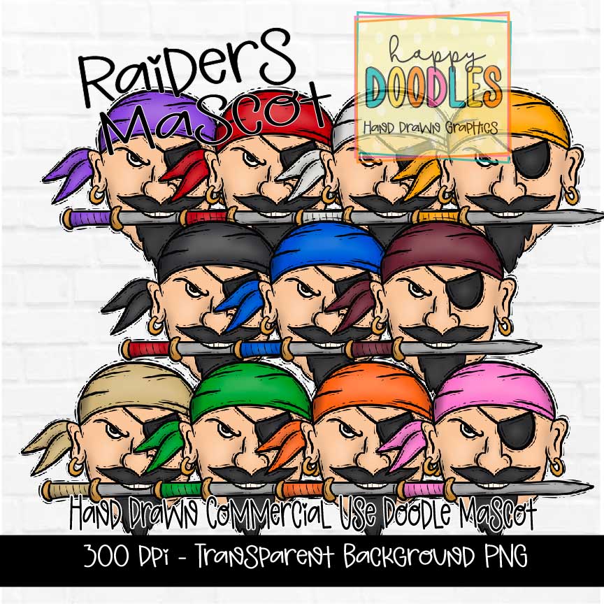 Raiders Mascot Graphics 2023 - Happy Doodles Designs