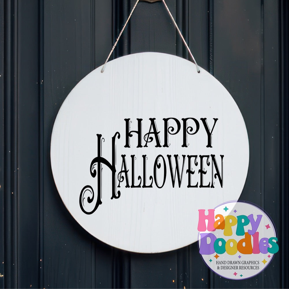Halloween Sign Happy Halloween SVG | Festive Door Sign SVG for Crafts