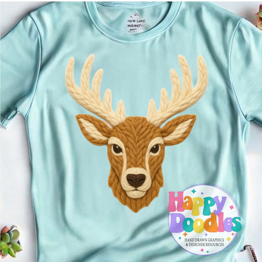 Elk Yarn Mascot Printable PNG Illustration - Happy Doodles Designs